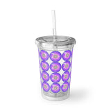 Vintage Grunge Purple Circle - Bass Drum - Suave Acrylic Cup - Pattern