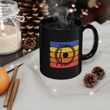 Vintage Grunge Lines Sunset - Snare Drum - 11oz Black Mug