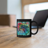 Vintage Wood Tie Dye Lines - Marimba - 11oz Black Mug