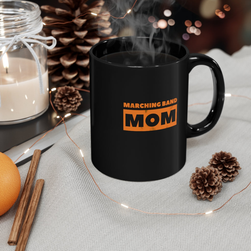 Marching Band Mom - Orange - 11oz Black Mug