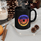 Vintage Grunge Circle Sunset - Snare Drum - 11oz Black Mug