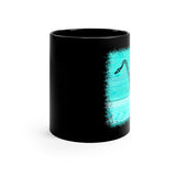 Vintage Turquoise Wood - Tenor Sax - 11oz Black Mug