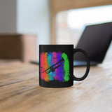 Vintage Rainbow Cloud - Trumpet - 11oz Black Mug