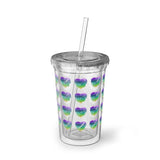 Vintage Rainbow Cloud Heart - Bassoon - Suave Acrylic Cup - Pattern