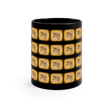 Vintage Yellow Burlap - Marimba - 11oz Black Mug - Pattern