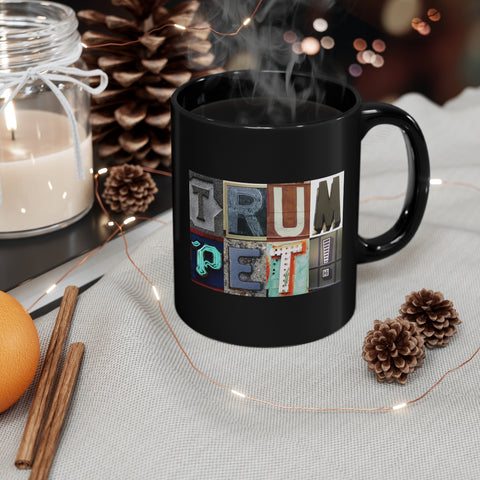 Trumpet - Artsy Alphabet - 11oz Black Mug