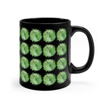 Vintage Green Cloud - Bari Sax - 11oz Black Mug - Pattern