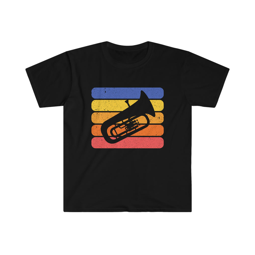 Vintage Grunge Lines Sunset - Tuba - Unisex Softstyle T-Shirt