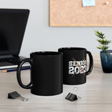 Senior 2023 - White Lettering - Drumsticks - 11oz Black Mug