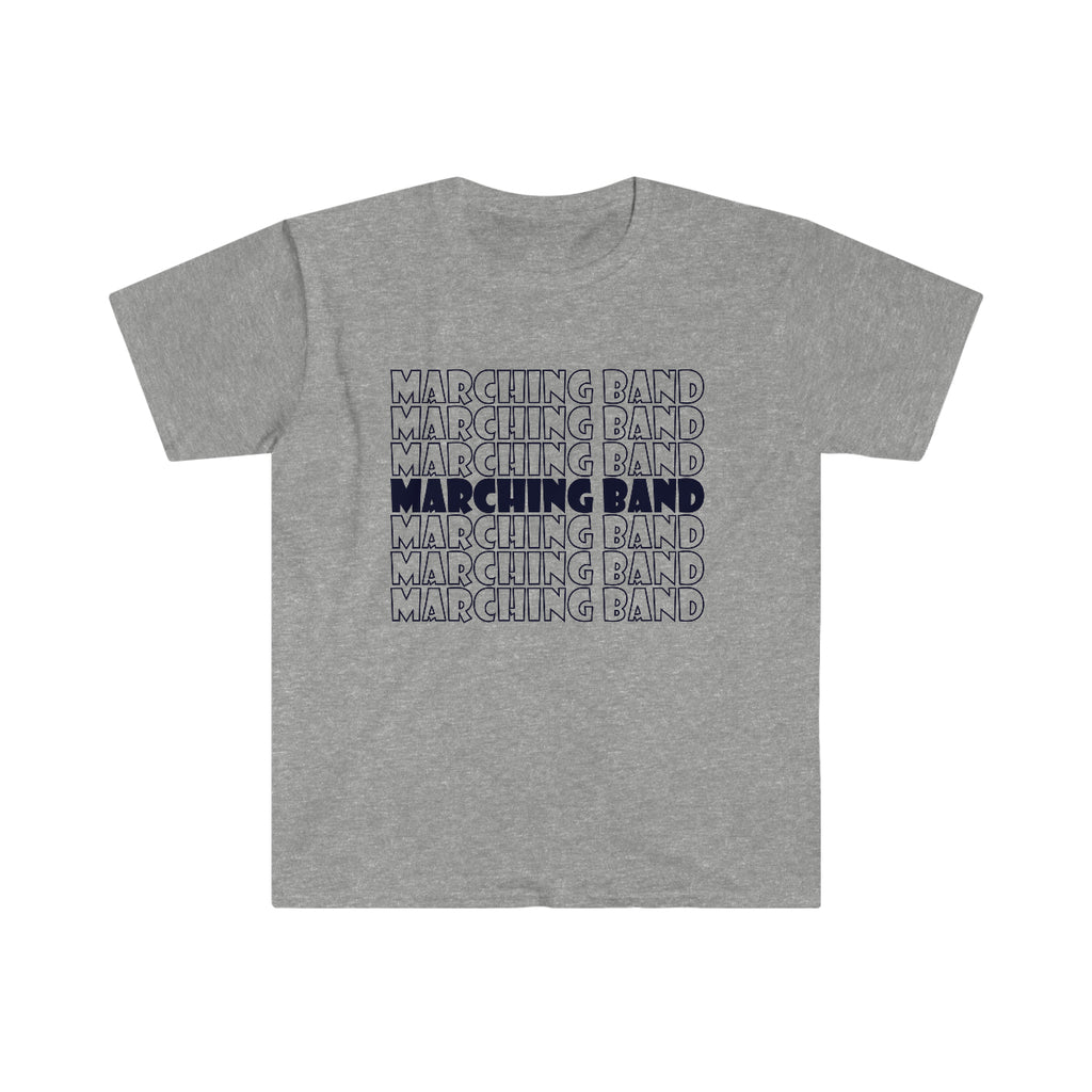 Marching Band - Retro - Navy - Unisex Softstyle T-Shirt