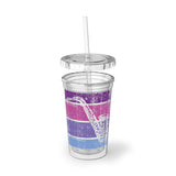 Vintage Grunge Purple Lines - Alto Sax - Suave Acrylic Cup