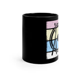 Vintage Grunge Pastel Lines - Snare Drum - 11oz Black Mug