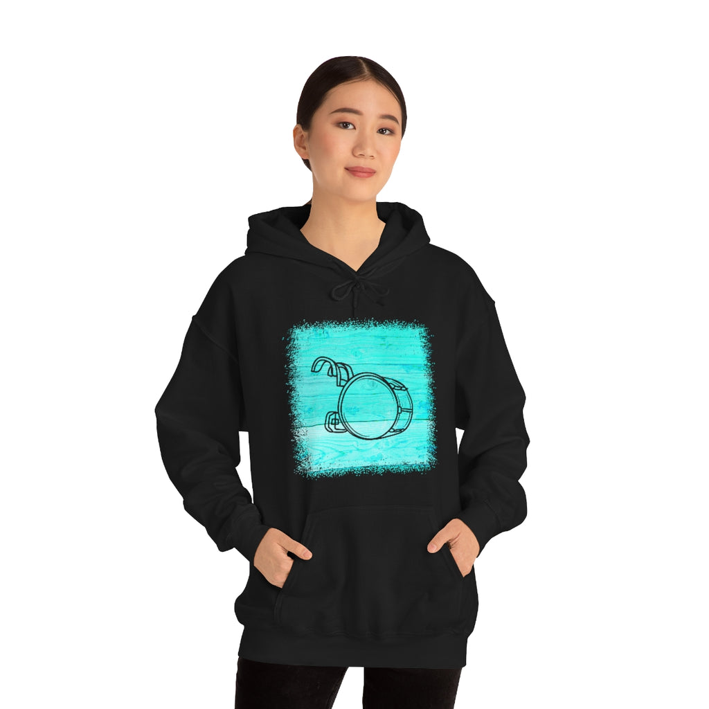 Vintage Turquoise Wood - Bass Drum - Hoodie