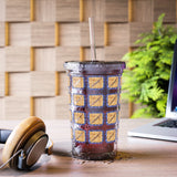 Vintage Blue Burlap - Bassoon - Suave Acrylic Cup - Pattern