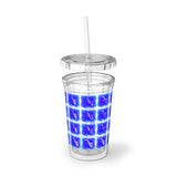 Vintage Blue Cloud - Alto Sax - Suave Acrylic Cup - Pattern