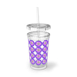 Vintage Grunge Purple Circle - Bass Drum - Suave Acrylic Cup - Pattern