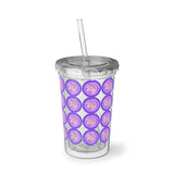 Vintage Grunge Purple Circle - Cymbals - Suave Acrylic Cup - Pattern