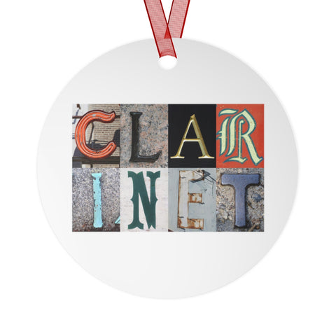 Clarinet - Artsy Alphabet - Metal Ornament