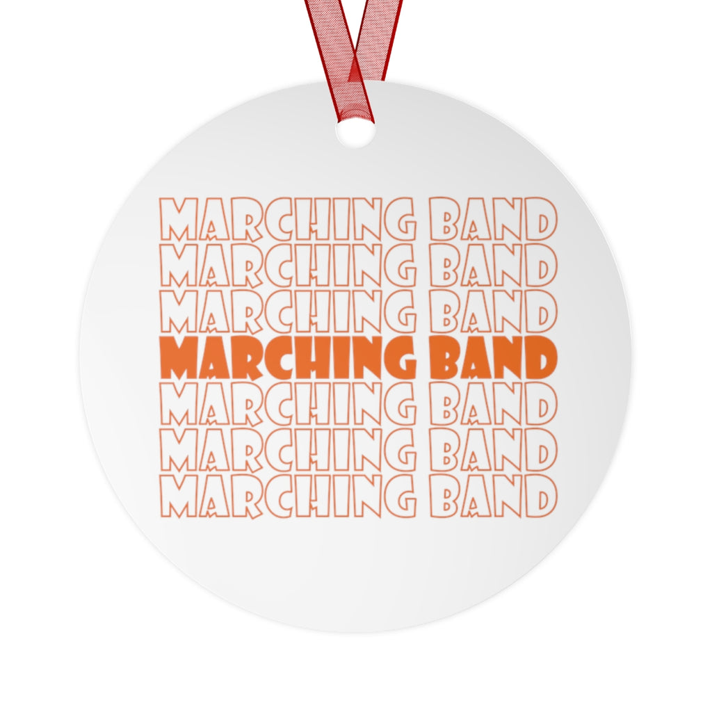 Marching Band - Retro - Orange - Metal Ornament