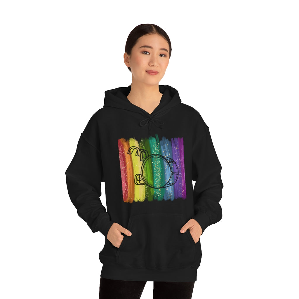 Vintage Rainbow Paint - Bass Drum - Hoodie