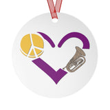 Peace, Love, Baritone - Metal Ornament