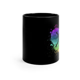 Vintage Rainbow Cloud Heart - Drumsticks - 11oz Black Mug