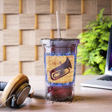 Vintage Blue Burlap - Tuba - Suave Acrylic Cup