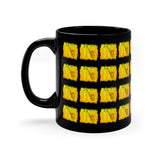 Vintage Yellow Cloud - Alto Sax - 11oz Black Mug - Pattern