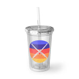 Vintage Grunge Circle Sunset - Flute - Suave Acrylic Cup