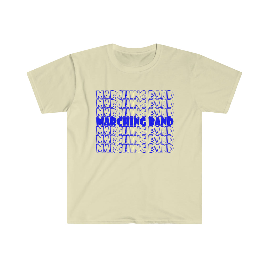 Marching Band - Retro - Blue - Unisex Softstyle T-Shirt