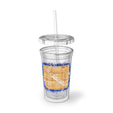 Vintage Blue Burlap - Piccolo - Suave Acrylic Cup