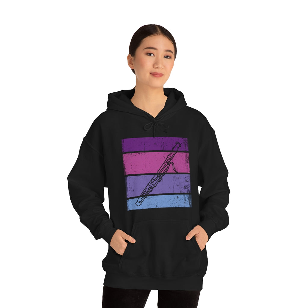 Vintage Grunge Purple Lines - Bassoon - Hoodie