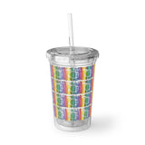 Vintage Rainbow Paint - Bass Drum - Suave Acrylic Cup - Pattern