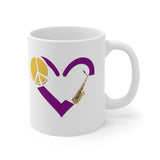 Peace, Love, Alto Sax - 11oz White Mug