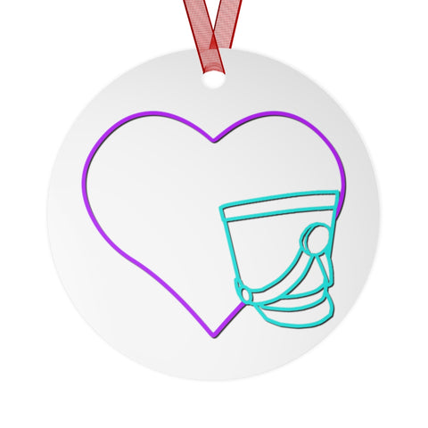 Marching Band - Heart - Shako - Metal Ornament