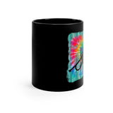 Vintage Wood Tie Dye Lines - Trumpet - 11oz Black Mug