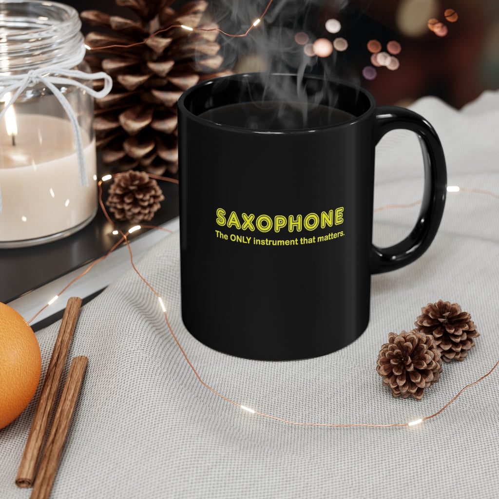 Saxophone - Only - 11oz Black Mug