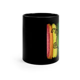 Vintage Rainbow Paint - Bass Drum - 11oz Black Mug