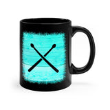 Vintage Turquoise Wood - Drumsticks - 11oz Black Mug