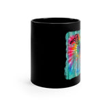 Vintage Wood Tie Dye Lines - Bari Sax - 11oz Black Mug