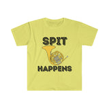 Spit Happens - French Horn - Unisex Softstyle T-Shirt