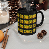 Vintage Yellow Cloud - Snare Drum - 11oz Black Mug - Pattern