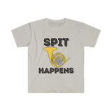 Spit Happens - French Horn - Unisex Softstyle T-Shirt