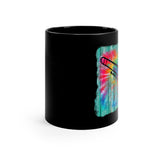 Vintage Wood Tie Dye Lines - Trombone - 11oz Black Mug