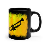 Vintage Yellow Cloud - Trumpet - 11 oz Black Cup
