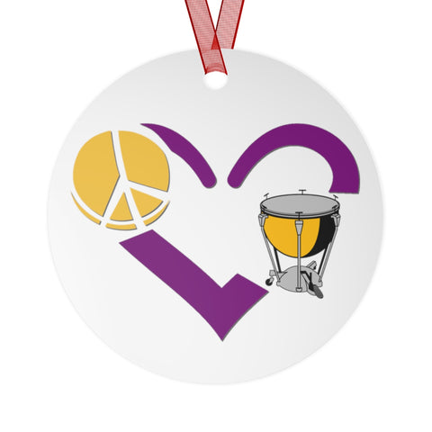 Peace, Love, Timpani - Metal Ornament