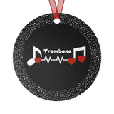 Trombone - Heartbeat - Metal Ornament