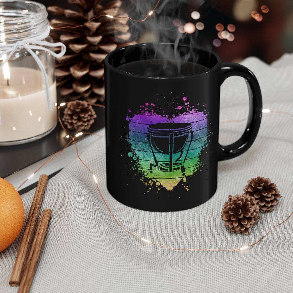 Vintage Rainbow Cloud Heart - Timpani - 11oz Black Mug