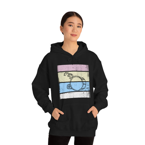 Vintage Grunge Pastel Lines - Bass Drum - Hoodie