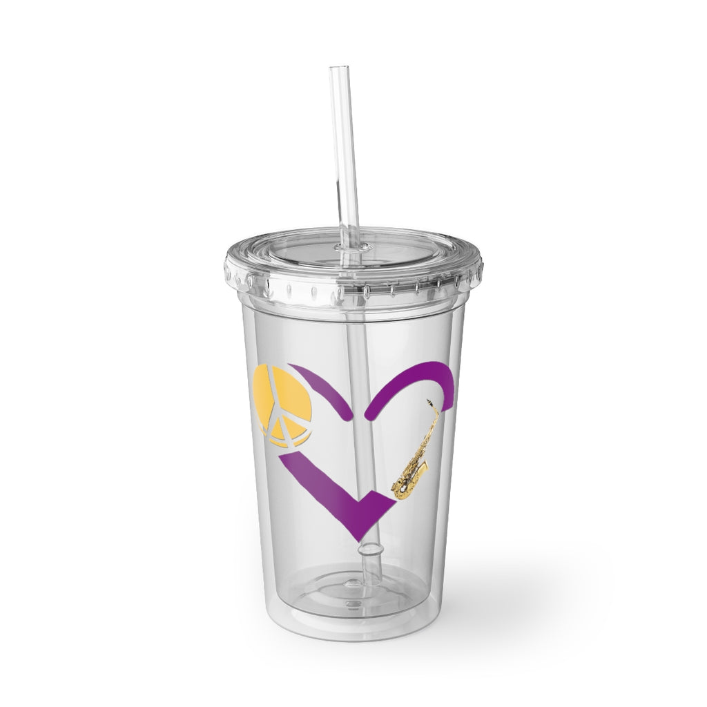 Peace, Love, Alto Sax - Suave Acrylic Cup